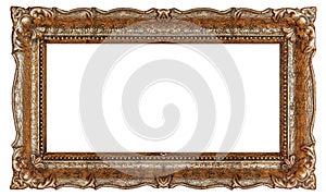 Copper picture frame with empty background - Stock image