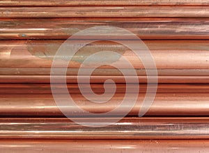 Copper pipe background.