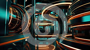 3d rendering of abstract technology background. Futuristic Sci-Fi