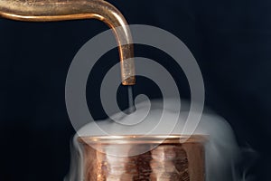 Copper pipe with steam