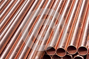 Copper pipes photo