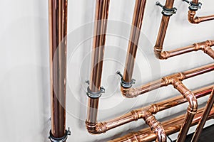 Copper pipes and fittings for carrying out plumbing work