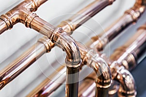 Copper pipes and fittings for carrying out plumbing work