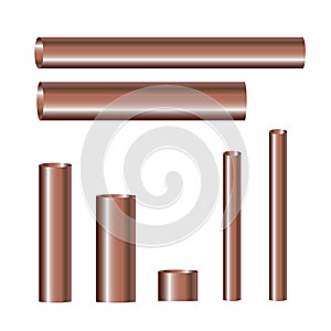 Copper pipes and hollow tons