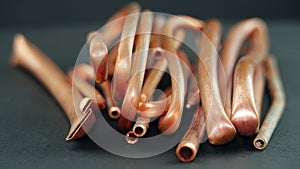 Copper pipes scrap metal and plumping