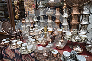 Copper product as souvenir for visitors and tourists in Old Town