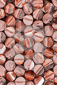 Copper rod raw materials metals industry and stock market concept