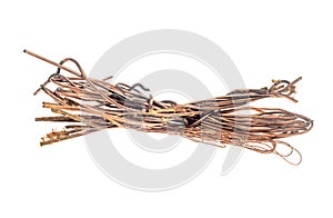 Copper scrap on a white isolated background