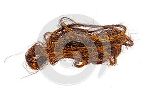 Copper scrap on a white isolated background