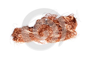 Copper scrap on a white isolated background