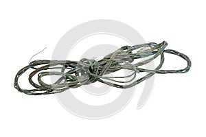 Copper scrap on a white isolated background