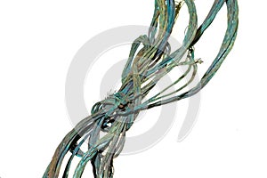 Copper scrap on a white isolated background