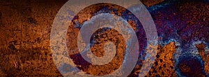 Copper sheet with colorful. background or textura patterns photo