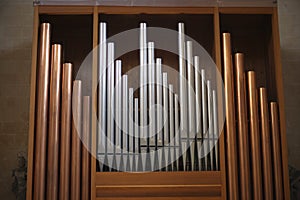 Copper and silver organ pipes
