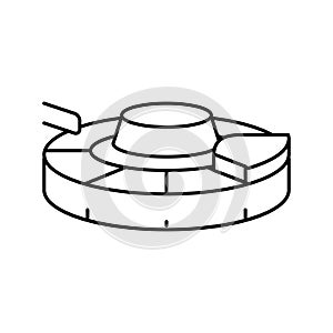 copper smelter cast anodes line icon vector illustration photo
