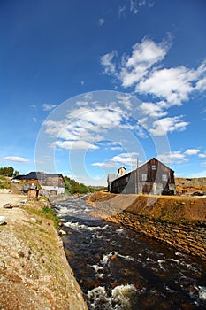 Copper smelting plant with river