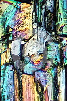 Copper sulfate crystals abstract