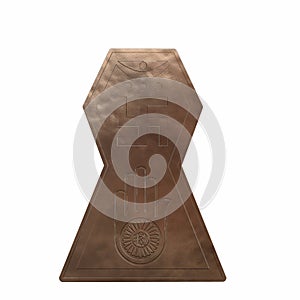 Copper symbol of jainism. 3D render