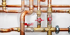 Copper valves and pipes