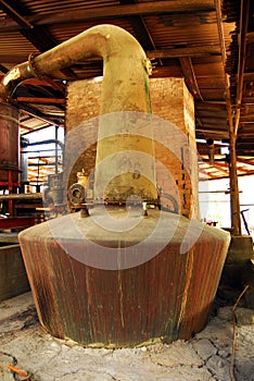 Copper vat in rum factory photo