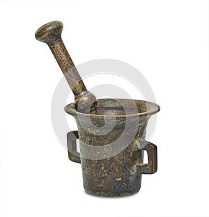 Copper vintage mortar and pestle