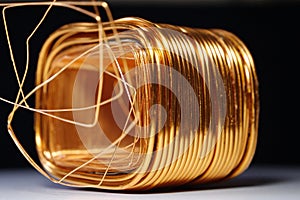 Copper winding of the step-down single-phase transformer
