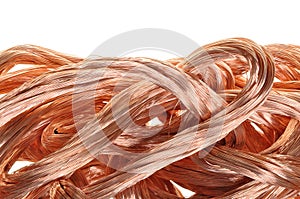 Copper wire in abstract form