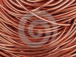 copper wire for computer cable close up