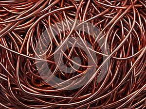 copper wire for computer cable close up