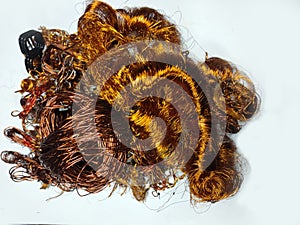 Copper wire dismantled from faulty transformers for recycling