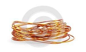 Copper wire isolated on white background