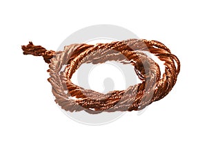 copper wire isolated on white background