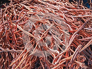 Copper Wire Recycled color wires garbage as background from recycle industry