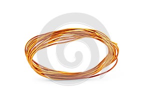 Copper wire  on white background