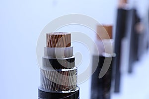 The copper wires in electric power cable