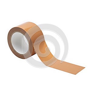 Coppercolored adhesive tape on white background transparent background