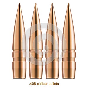 Coppered bullets with gloss effect.
