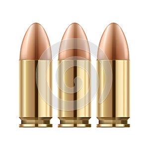 Coppered bullets with gloss effect.