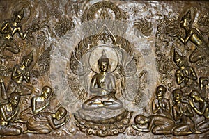 The copperplate engraving Buddha photo