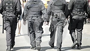 cops with antiriot uniform photo