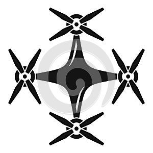 Copter drone icon, simple style