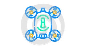 copter robot color icon animation