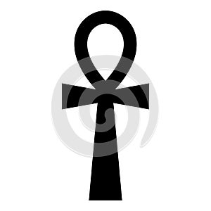 Coptic cross Ankh icon black color illustration flat style simple image photo