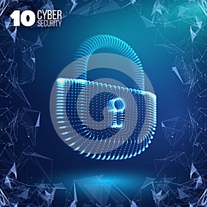Coputer internet cyber security background. Cyber crime vector illustration. digital lock