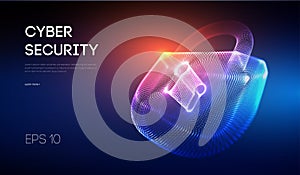 Coputer internet cyber security background. Cyber crime vector illustration. digital lock vector illustration EPS 10.