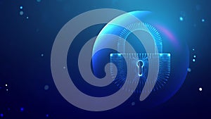 Coputer internet cyber security background seamless loop 4k. Cyber crime illustration. digital lock background.