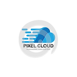 Modern Pixel Cloud logo designs concept vector
