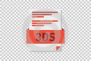 Vector illustration of 3DS document icon on transparent background symbolizing document format or type