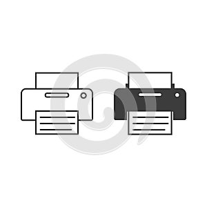 Copy, device, printer icon. Vector illustration, flat design