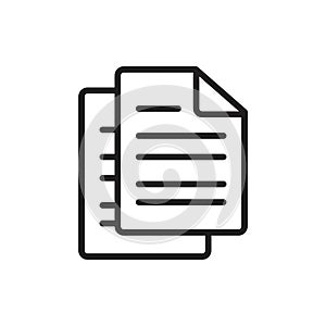 Copy document icon Flat line illustration